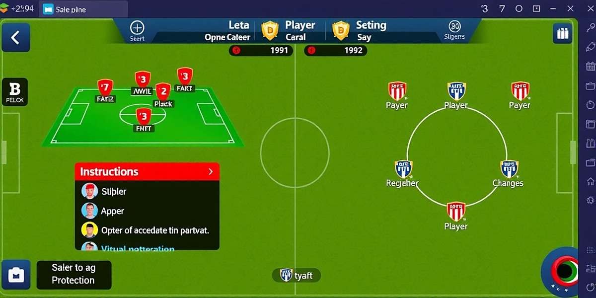 Tactical Setup in Super Star Strikers Super Star Strikers tactical setup screen showing formation and player instructions