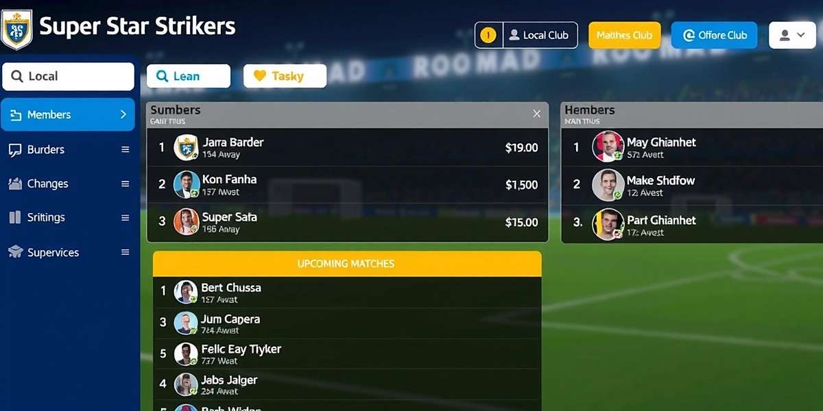 Local Club Interface in Super Star Strikers Super Star Strikers local club interface showing members, chat, and upcoming matches