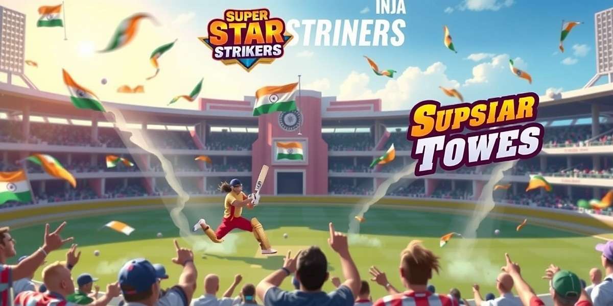 Authentic Indian Stadium in Super Star Strikers Super Star Strikers gameplay showing Indian stadium with crowd waving flags and banners